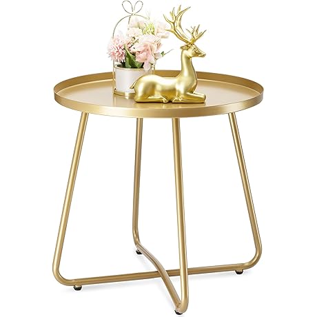 danpinera Gold Side Table Dressed with Grace and Durability