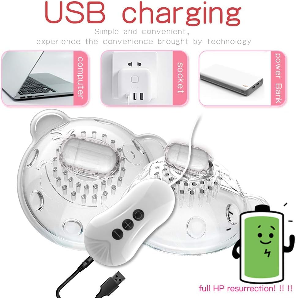 Mani Libere Elettrico Seno Pompa Massaggiatore Vibratore Succhia Capezzoli e Clitoride Coppe Lingua Leccare Reggiseno Stimolatore Sex Toys Enlarger Enhancer per Donne (Pink)