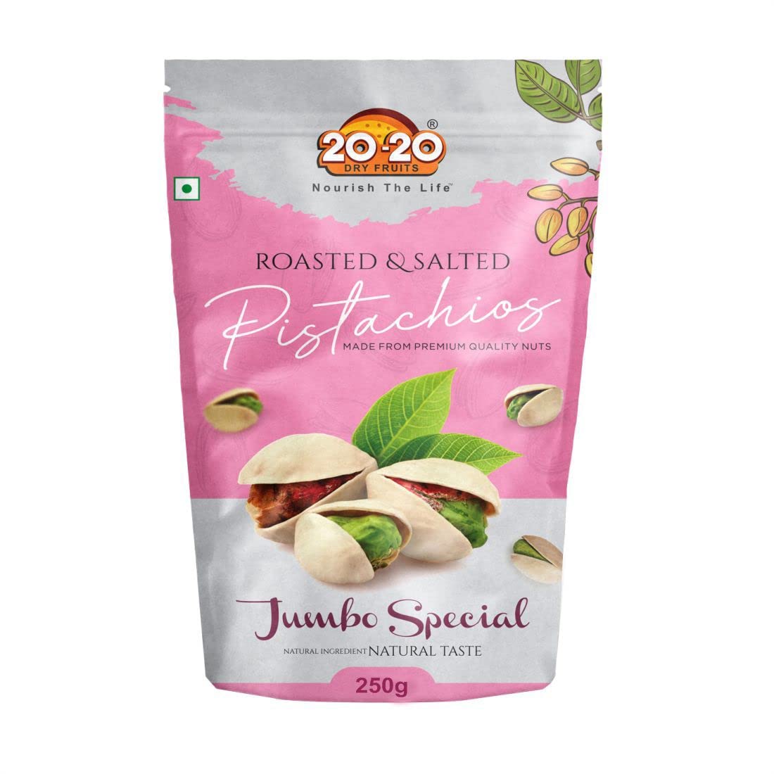 20-20 Dry Fruits California Roasted & salted pistachios (Jumbo Special), 250 g | Jumbo Pistachio Nuts | | Pista, Dry Fruits | Fresh, Crunchy & Nutrient-Rich| Jumbo Special Pistachios (B09PFZJ9VH) Amazon Price History, Amazon Price Tracker