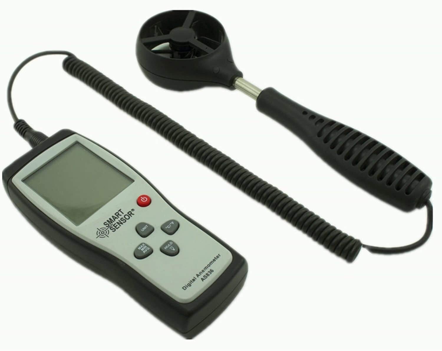 WJJ TESTADOR Digital, AS836 Pantalla LCD Digital Dividido Anemómetro Medidor de Velocidad del Viento Medidor de medición científica