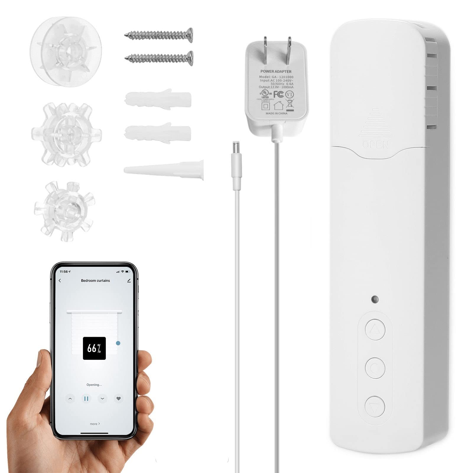 Tuya TM616EGB カーテン ブラインド モーター Amazon.com: Smart Home Tuya WiFi TM616EGWT Intelligent Pull Bead
