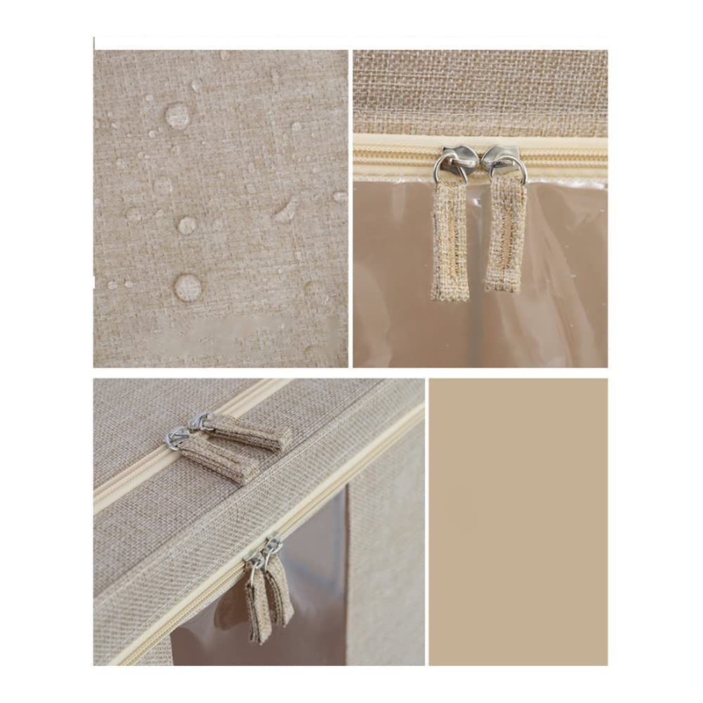 Boîte de Rangement Lavable Boîte de Rangement Pliable avec Couvercle Pliable Vêtements Chaussettes Jouet Articles Divers Organisateur Cosmétiques Beige