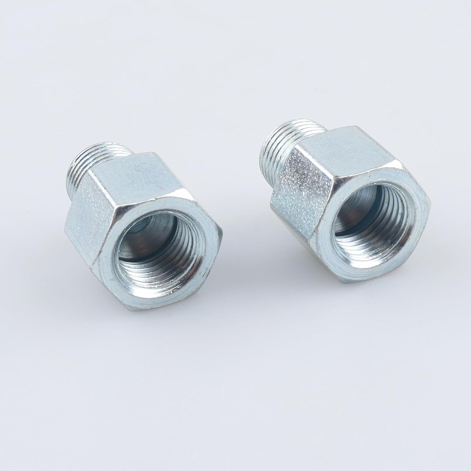 AC PERFORMANCE 1/8x27 NPT Concave to 3/8x24 NPT Fittings Zinc Steel 2PCS | Female concave to male thread adapter, zinc-coated steel for automotive brake lines