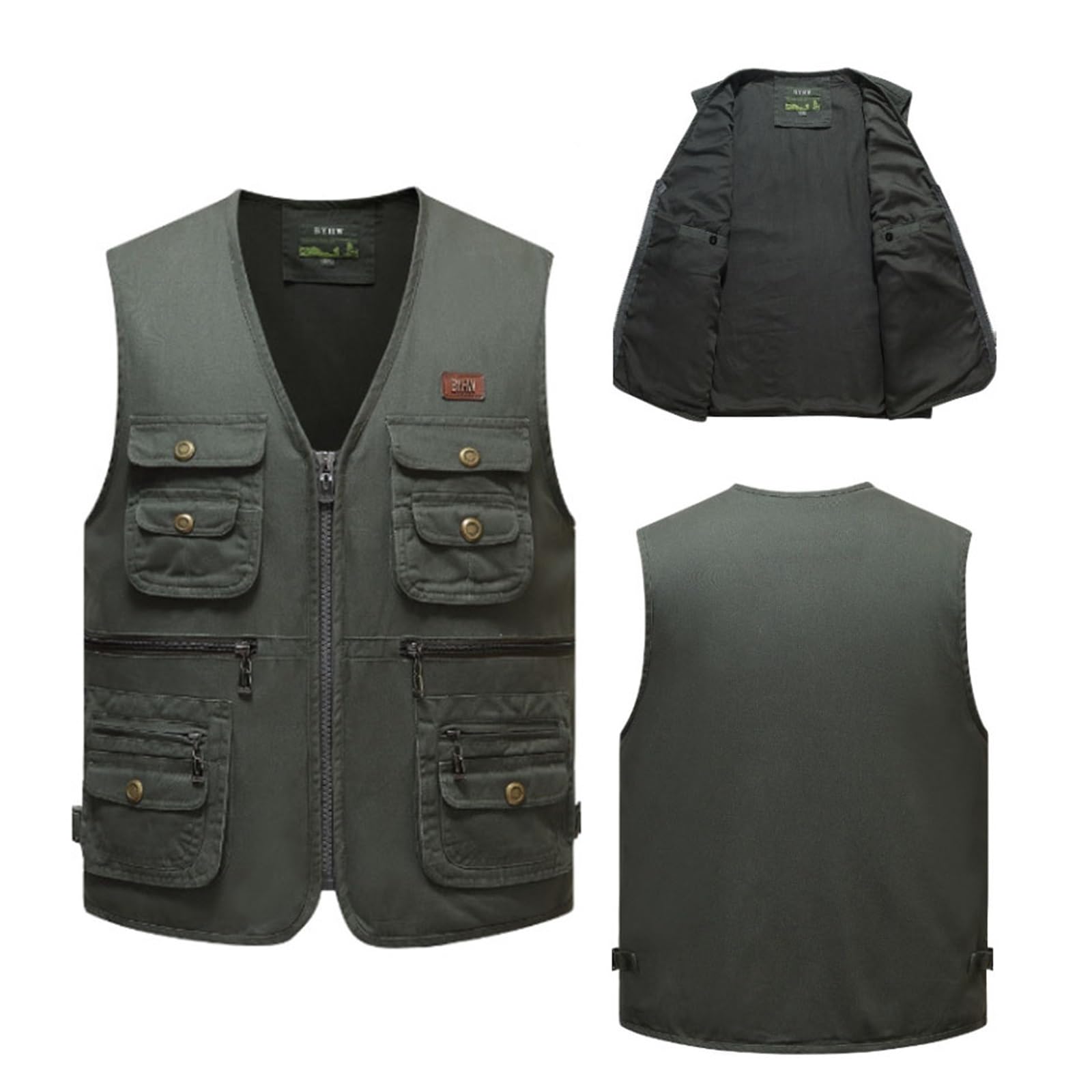 Wygwlg Gilet da Uomo Multitasche, Giacca Antivento
