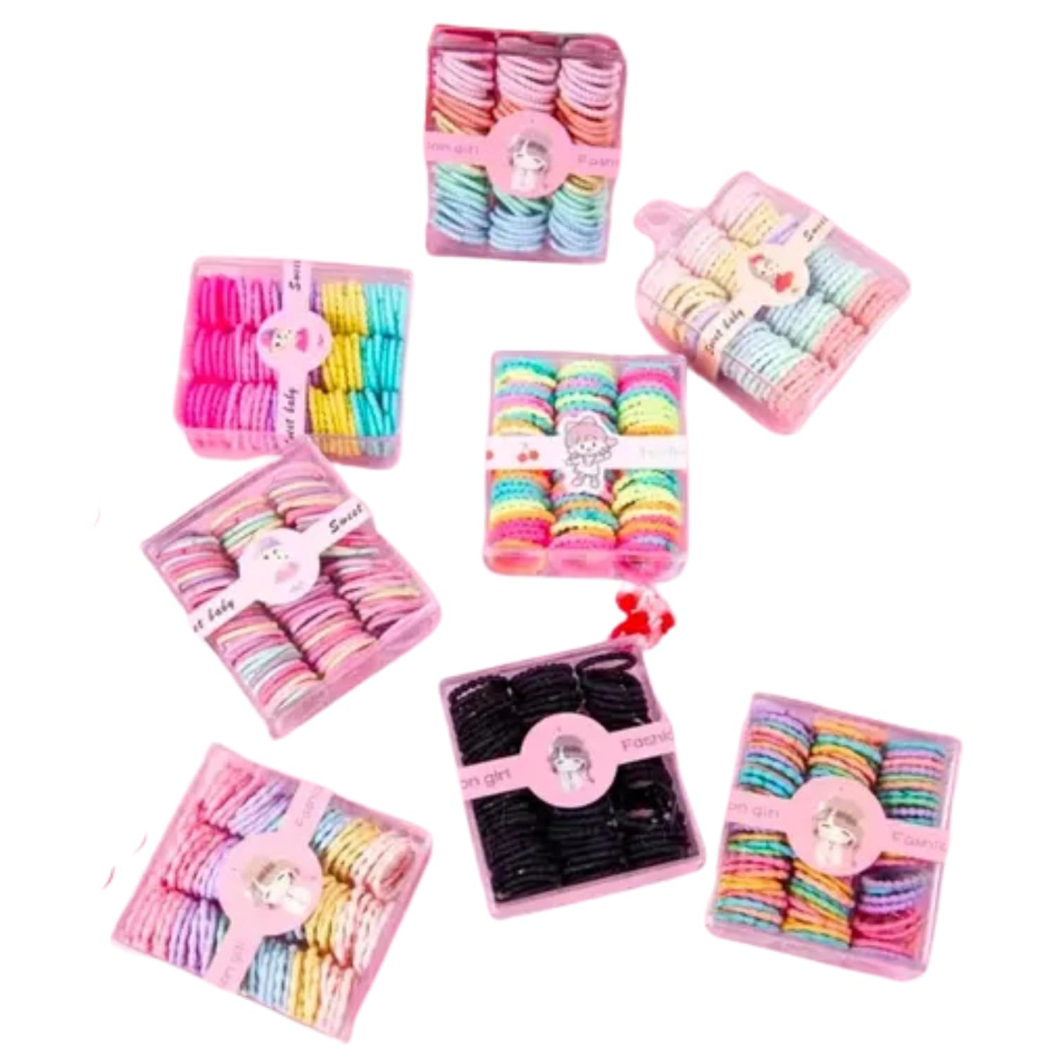 Diversa Baby Girls Elastic Rubber Bands Hair Bands Mini Hair Ties Soft Stretchable Tiny Ponytail Holders For Kid Girls,Women- Multicolor