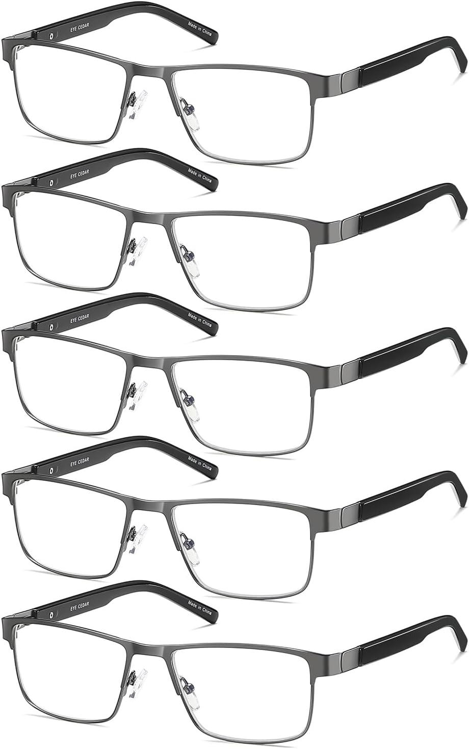 EYECEDAR 5Pack Reading Glasses for Men Blue Light Blocking