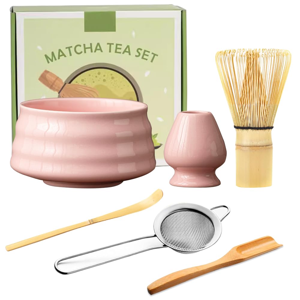 Coffret matcha rose complet pour créer votre rituel bien-être matinal