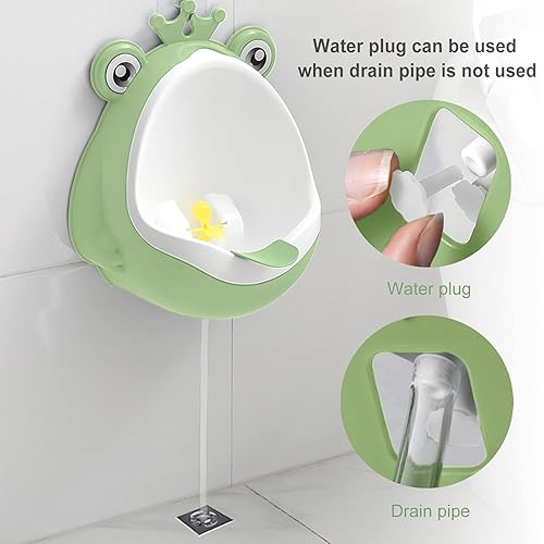 Miniatura 6 de Orinario de entrenamiento para orinario para niños pequeños, entrenador de orina para baño, divertido entrenamiento para bebés (verde)