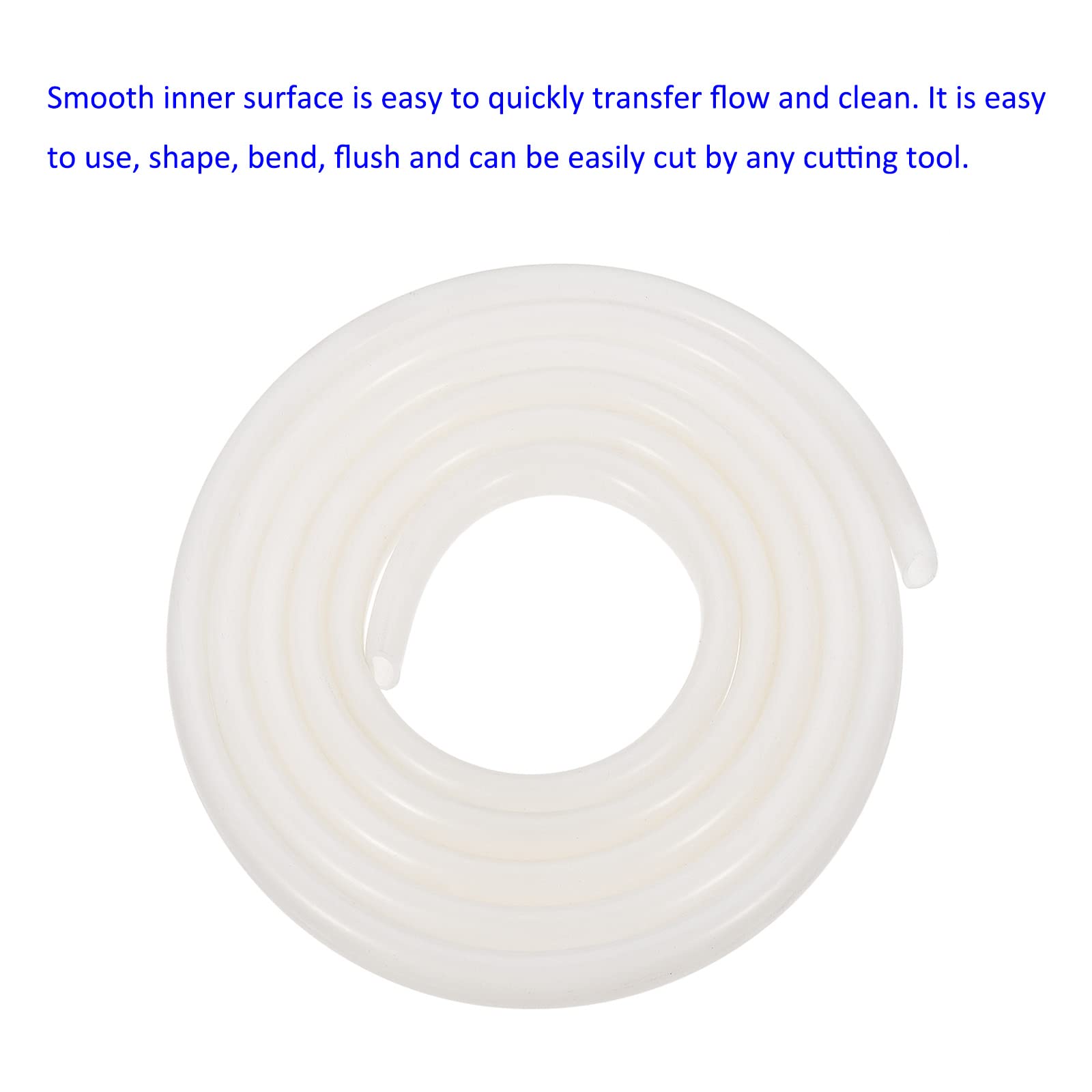 M METERXITY 2pz Silicone Tubi - Alta Temperatura Flessibile Tubo Tubo Applica Casa Industriale(3/8" ID x 9/16" OD, 9.8 Ft Lunghezza, Bianco)