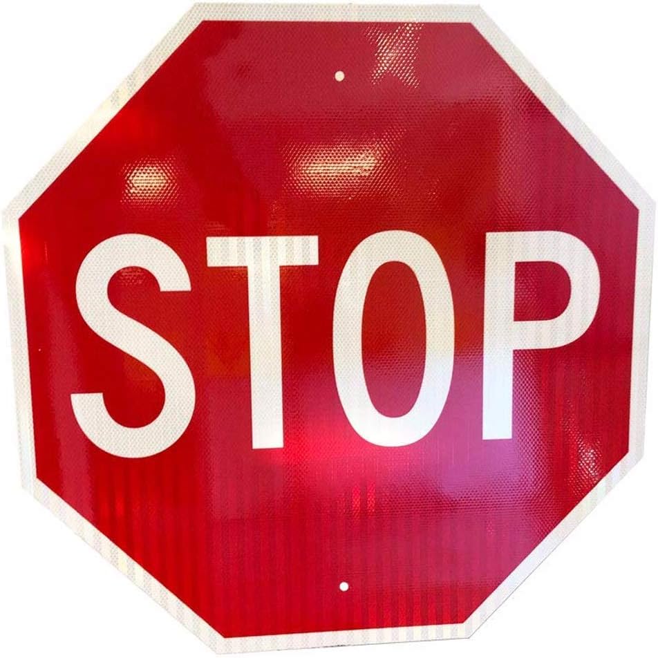 Stop Sign – 3M Diamond Grade Reflective Aluminum - High Visibility Traffic Sign – Rust-Free Road Sign – UV & Weather Resistant – Signage to Control Cars & Trucks (Reflective Aluminum, 30” x 30”)