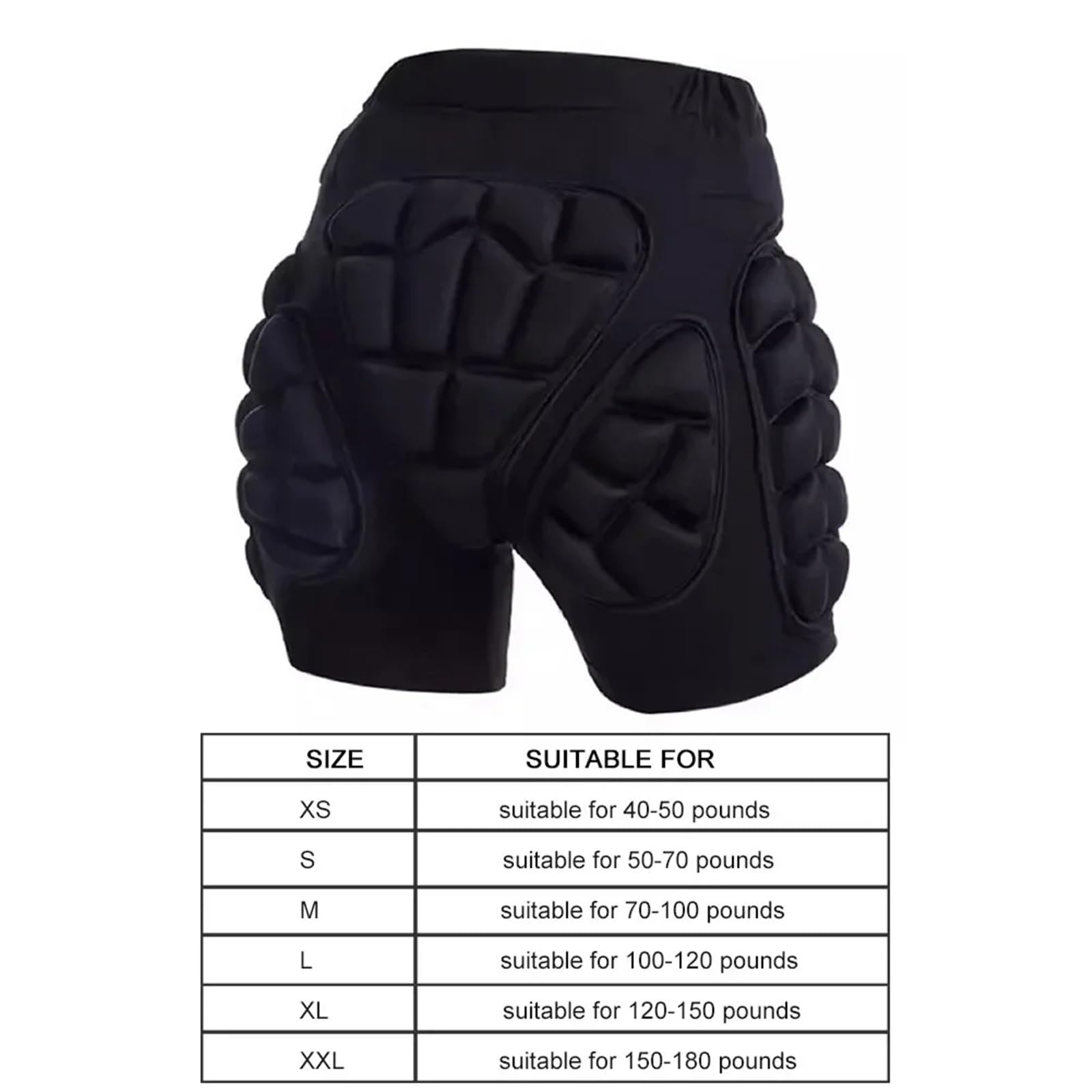 Ski Hüftprotektor 3D-Skihose mit Hüftprotektoren, Winter-Skatinghose Hüftschutz, Snowboardhose Aufprallschutz, Ski-, Eislauf-, Rollschuh- und Snowboardausrüstung