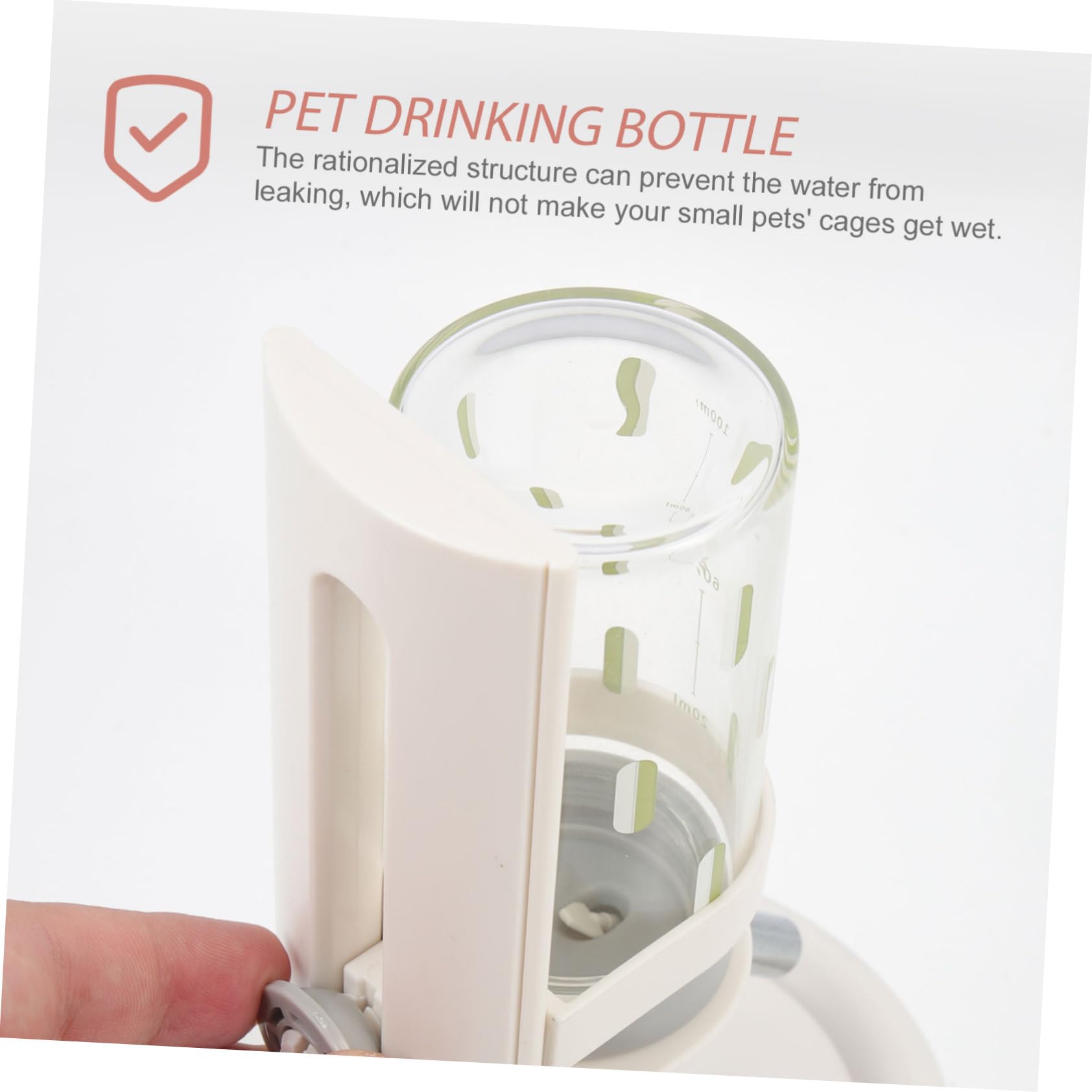 Gourde D’Eau Automatique pour Hamster, Bouteille Transparente Support, Lecture Facile du Niveau, Étanche pour Petits Animaux la Maison