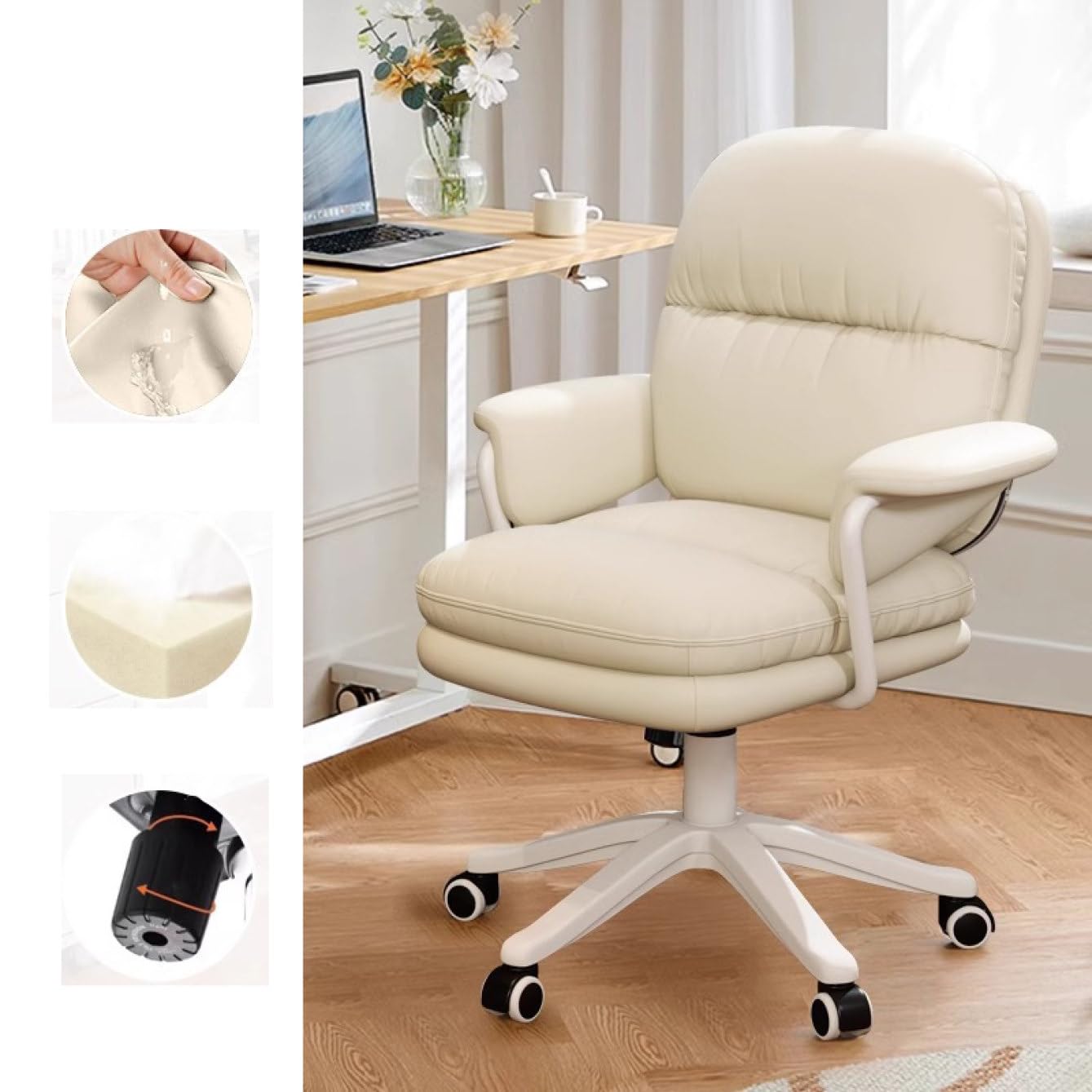 Amazon.co.jp: VRGT キャスター付き デスクチェア ダイニングチェア