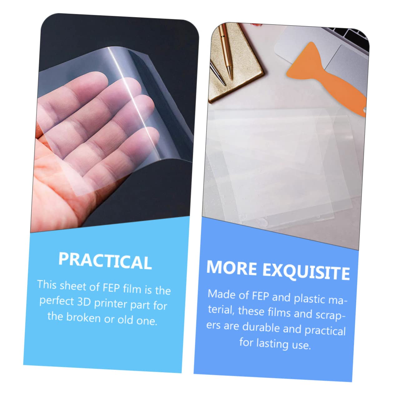 DECHOUS 3sets Pellicole Fep Per Stampanti Kit Di Pellicole Raschietti Alta Trasparenza e Ai Prodotti Chimici Compatibile Con Varie Stampanti