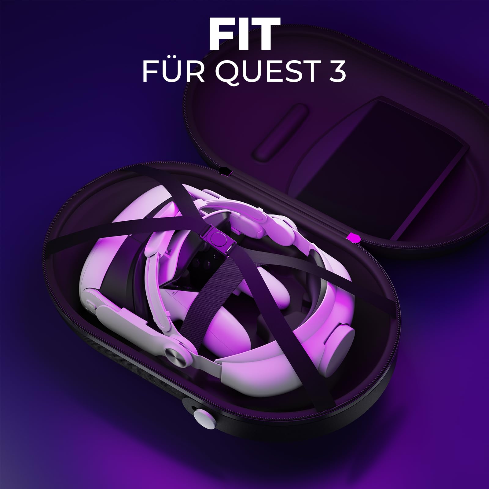DESTEK CC2 Tasche - Ausgezeichneter Schutz für Meta Quest 3 / Quest Pro/Pico 4 - Top-Qualität All-in-One Zubehöraufbewahrung & Elegante Reisewahl