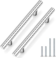 Vista 39 de Manijas Probrico modernas para gabinetes de cocina, con forma de T, color blanco