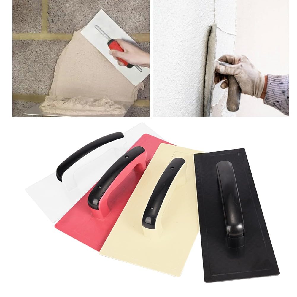 Strumento per lisciare cartongesso con lama in plastica, manico ergonomico, spazzola per stucco da parete, Dur(ROSSO)