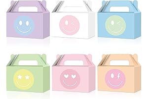 ojustbeok Preppy Toys 12Pcs Pastel Smile Party Favor Box