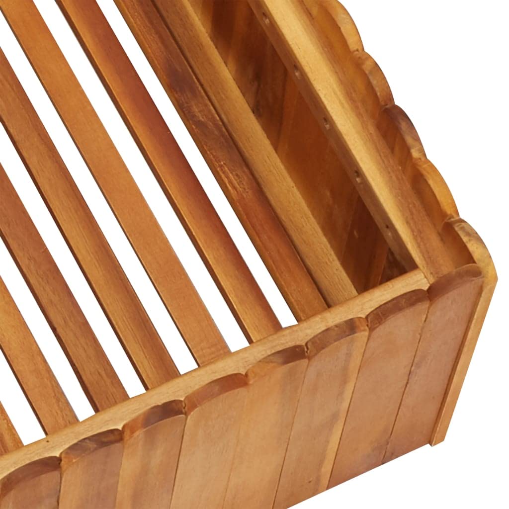 Lit surélevé de Jardin en Bois Massif d Acacia 50 x 50 x 25 cm, Pot Cache Jardiniere pour Balcon terrasse Jardin, Culture Drainage réserve Eau, Design Naturel extérieur intérieur