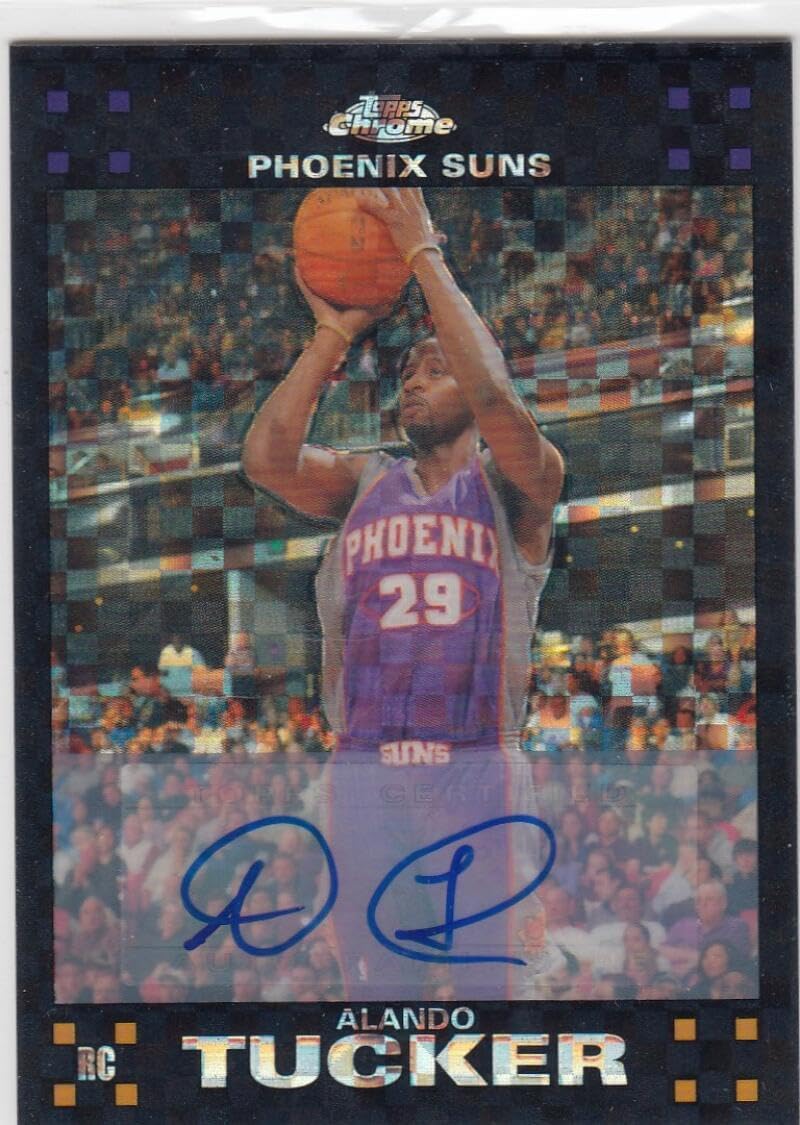 Basketball Trading Card NBA 2007-08 Topps Chrome Rookie Autographs X-Fractor #132 Alando Tucker NM Near Mint Auto 1/5 Suns