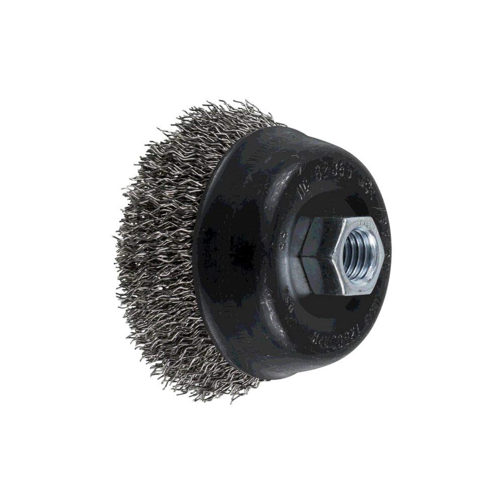 PFERD 82365 Crimped Cup Brush, Stainless Steel Wire, 31/2" Diameter, 5