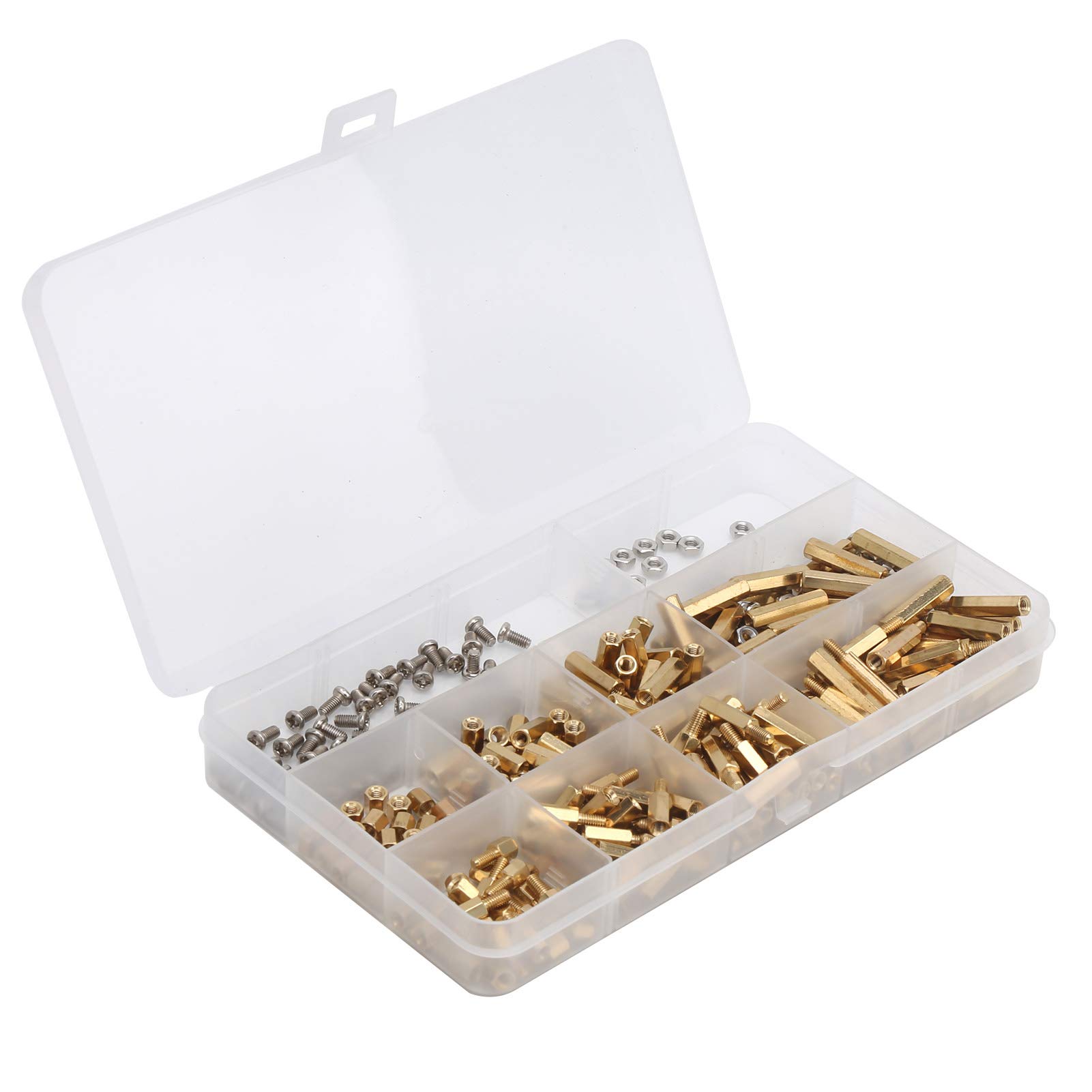 Generic M3 Hex Standoff, Various Specifications and Quantities Nickel Plated Iron Hex Standoff Corrosion Resistant for Combination Fastener Hardware-image-0