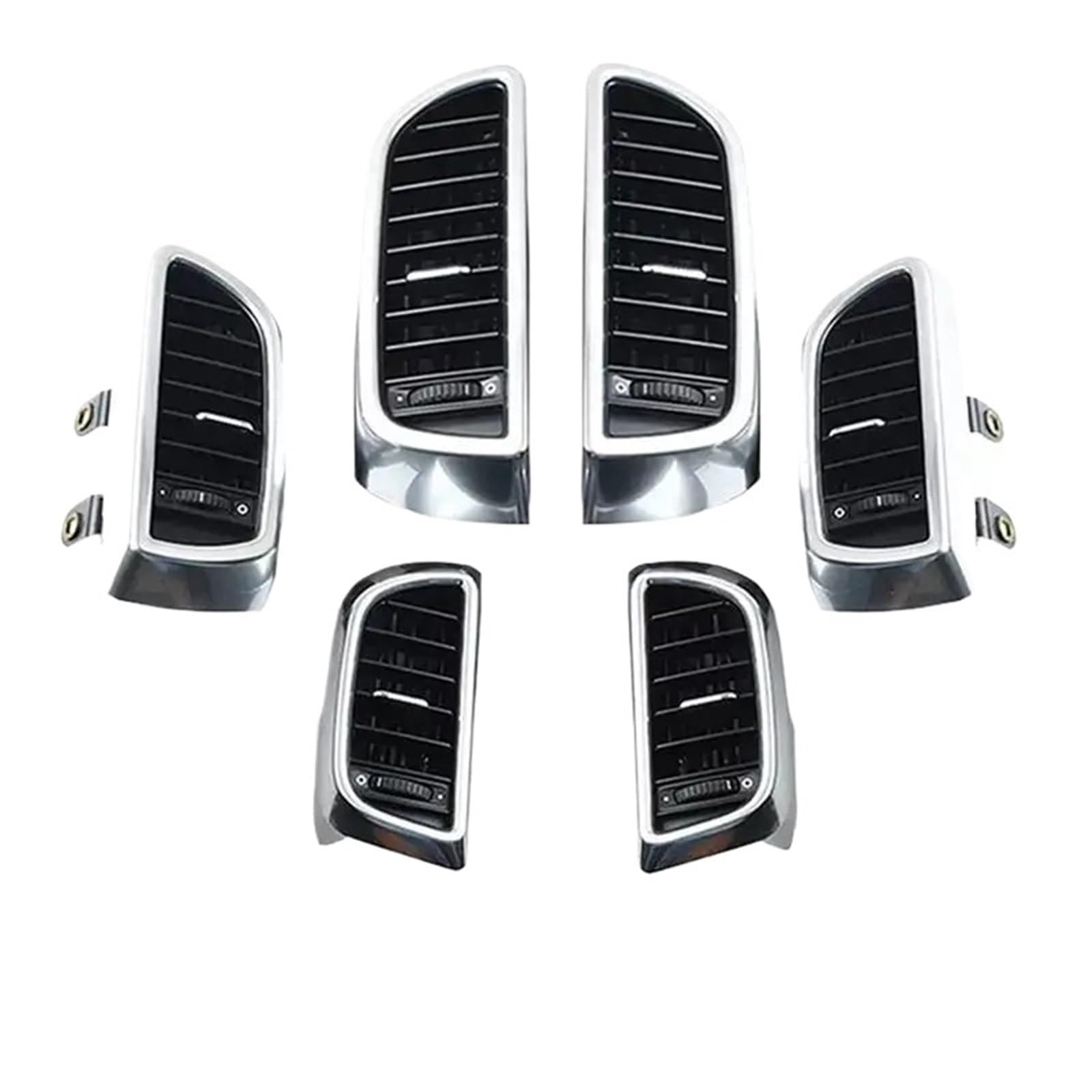 Naklejki dekoracyjne na boczne drzwi Pasuje do Porsche Cayenne 2011-2016 wylot klimatyzacji samochodowej odpowietrznik(BlackSilver E)