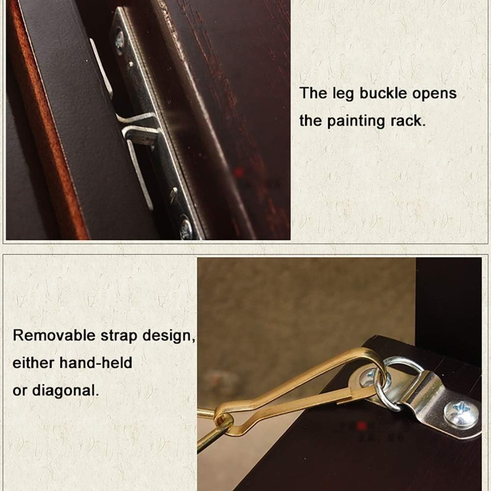 Easels Portable Oil Ing Rack Toolbox Sketch Stand Multi-Function Drawing Holder Foldable Tabletop Box Durable Leather Handletripod Artists Craft Box