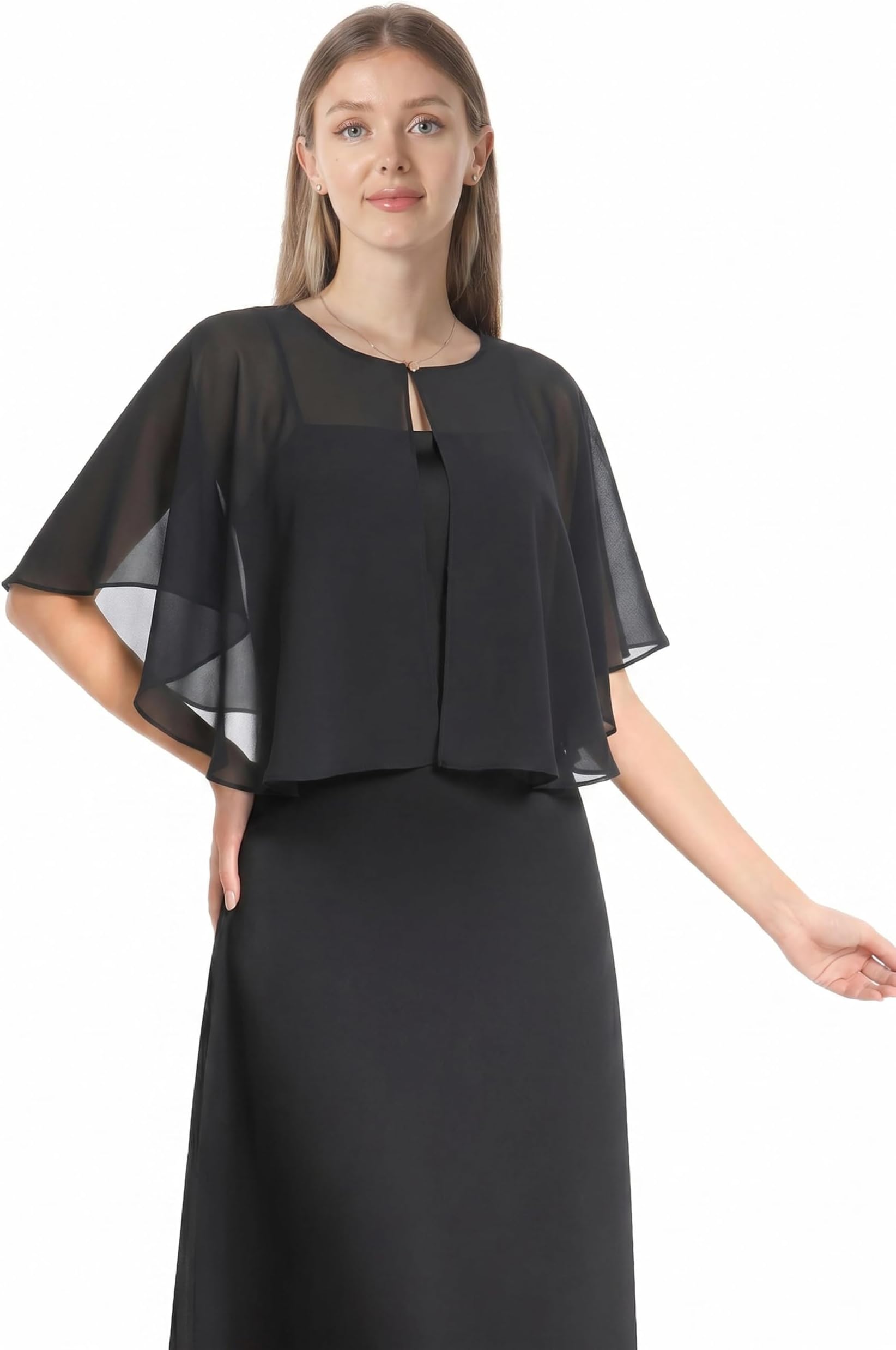 Soft Capelets capes Shawls and Wraps for Dress Chiffon Shrug Wedding Cape Cover Up