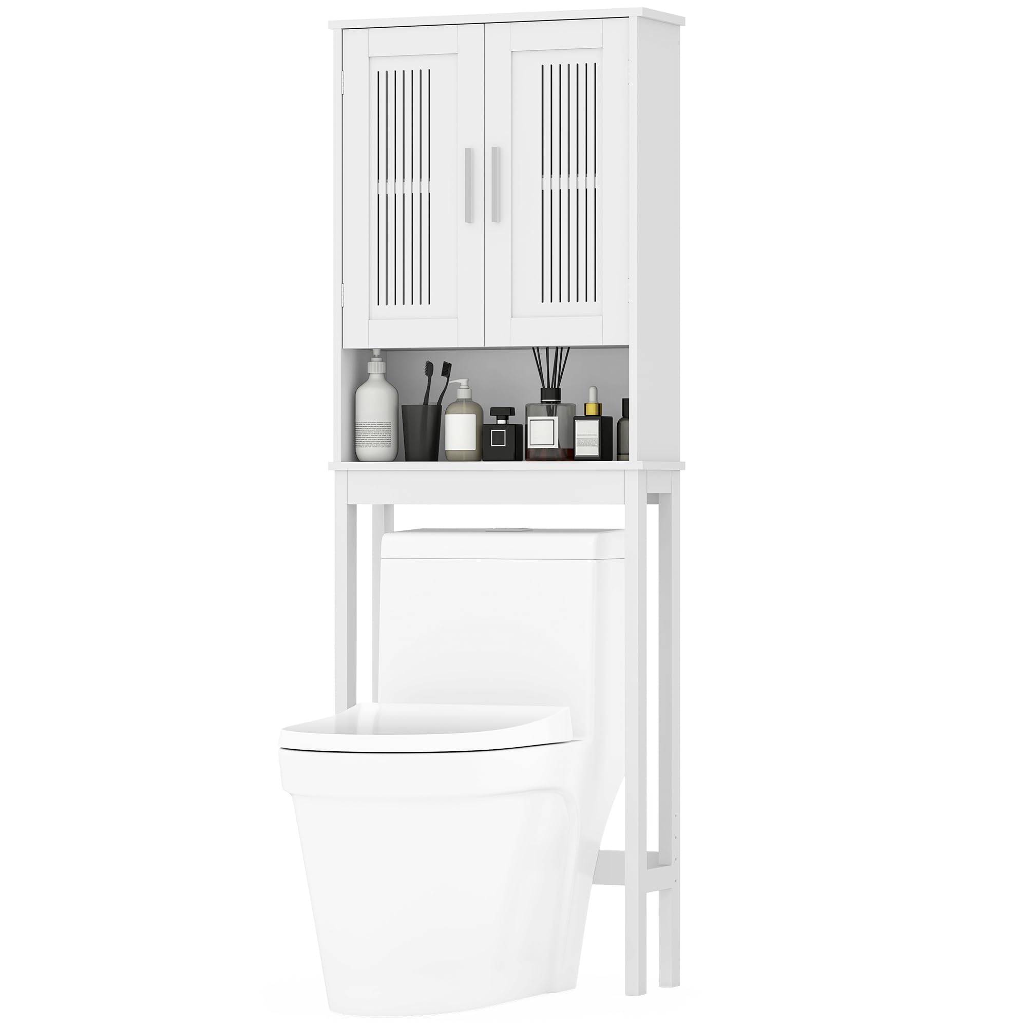 YITAHOME Estantería de baño para el inodoro, armario de baño con estantes ajustables, fácil montaje, 60 x 20 x 170 cm (blanco)