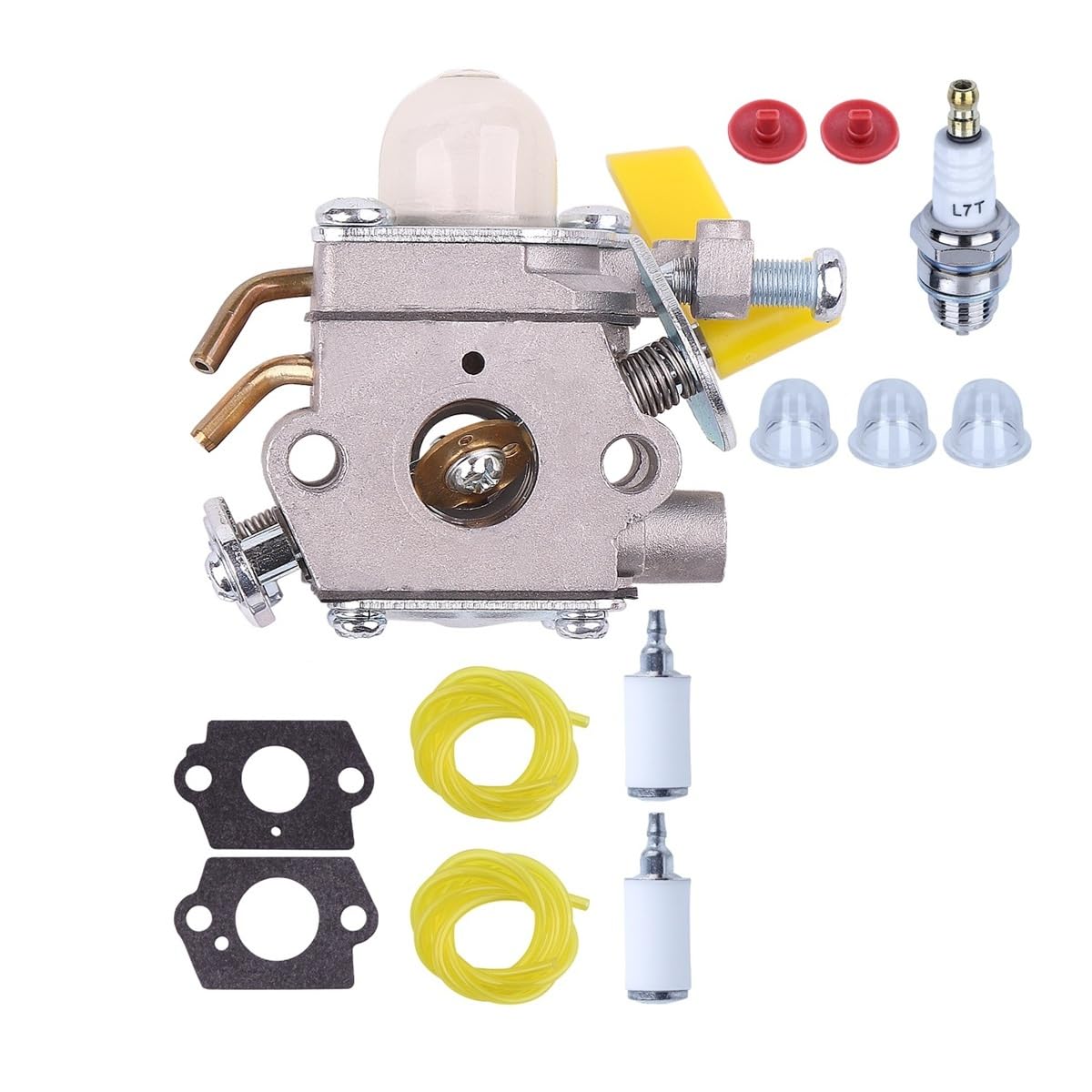 Kit de carburador con bola de arranque y válvula de retención for cortacésped C1U-H60 de 26 cc, 25 cc y 30 cc.