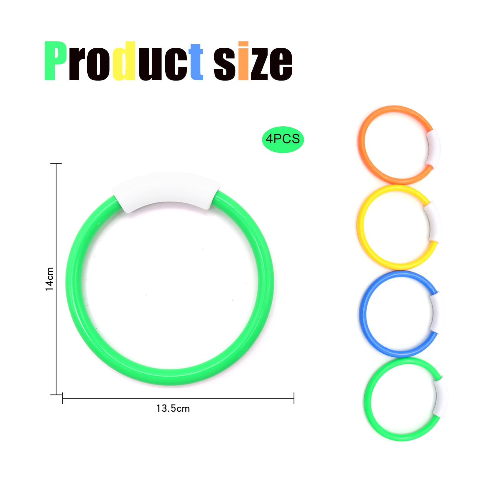 4Pcs Diving Rings for Swimming Pool, Sinking Toys for Kids Underwater Training Sinkers - Image 2