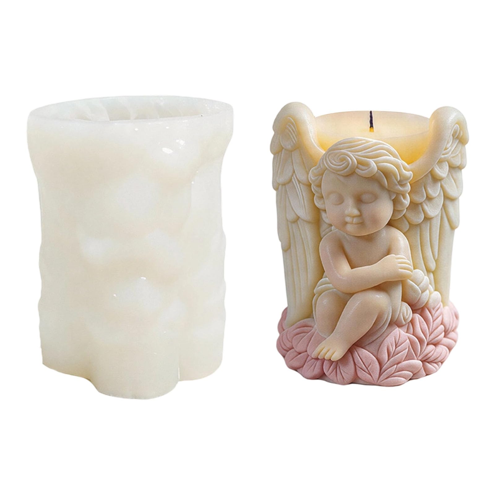 Jazuaiao Wing Embossing Cylinder Silicone Molds Food Safe Easy Demolding for Soap Home Decoration Cast