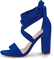 Vista 4 de Huiyuzhi - Sandalias de tacón alto y grueso para mujer, con correas para el tobillo