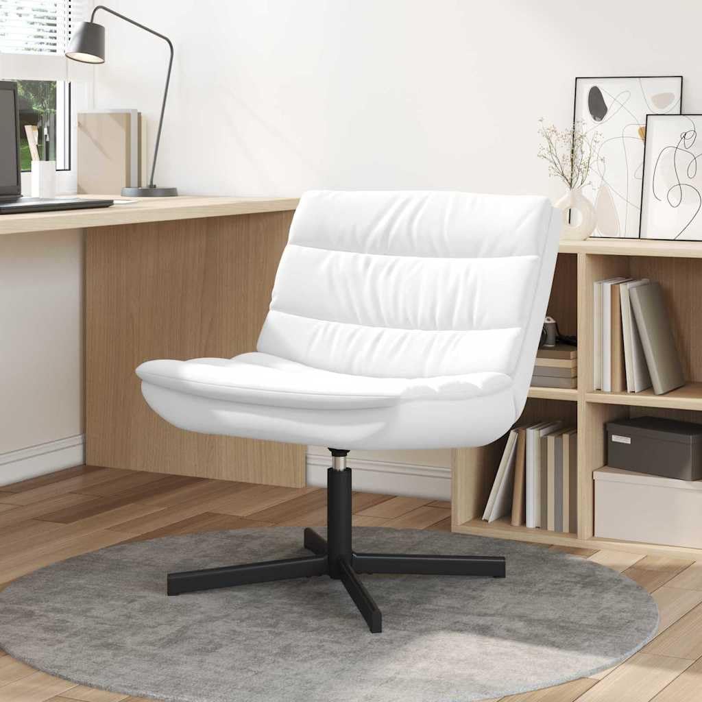 Chaise pivotante design moderne cadre métal durable blanc