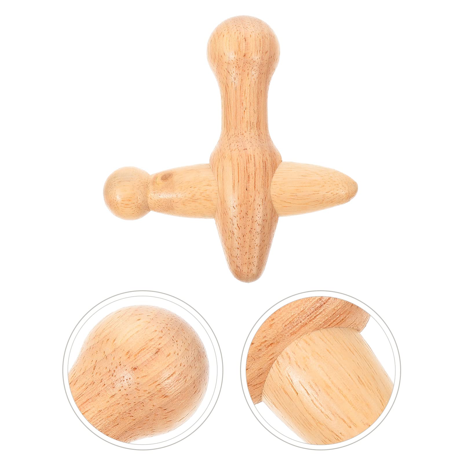 FRCOLOR 4 Stück Massagestab Gewebe Menschenlandschaft Kiefer Hausschuhe Vakuum massage zubehör massagezubehör professionelles Fußmassagegerät Tragbares Akupunkt-Massagegerät hölzern Beige