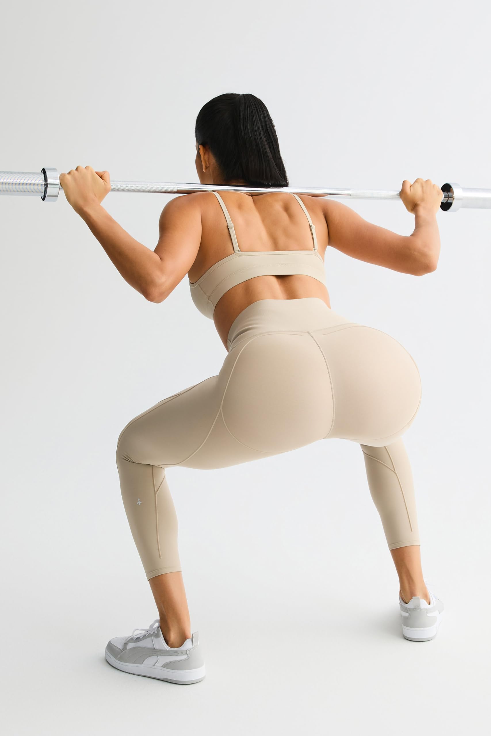 Orolay Chiione Damen-Leggings mit Widerstandsband, 7/8-Länge, hohe Kompression, Khaki, Groß