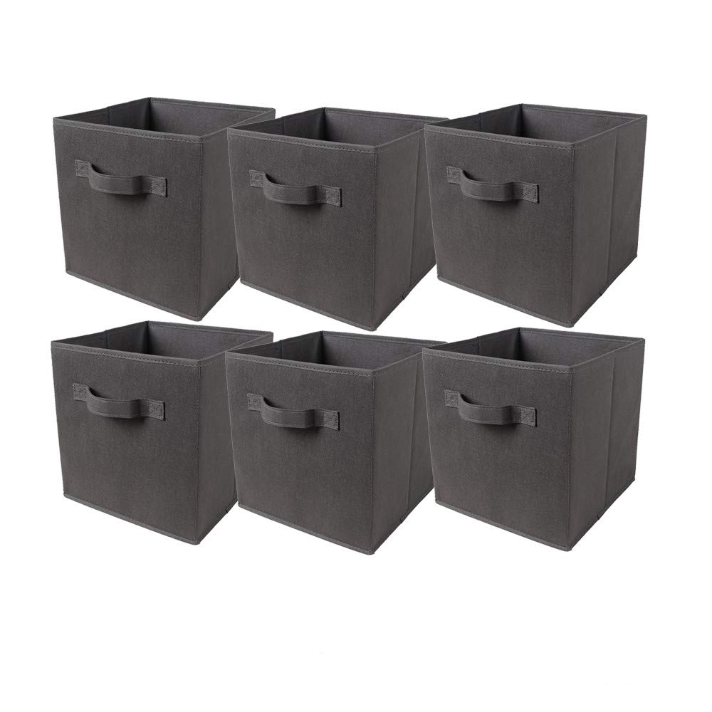 Foldable Storage Cubes Boxes Pack of 10 with Handle for Home Organization, Fabric Wardrobe Storage Box Organizer Basket Bins for Clothes Toys Towels, Collapsible&Durable Dark Blue 33x38x33cm — view 93
