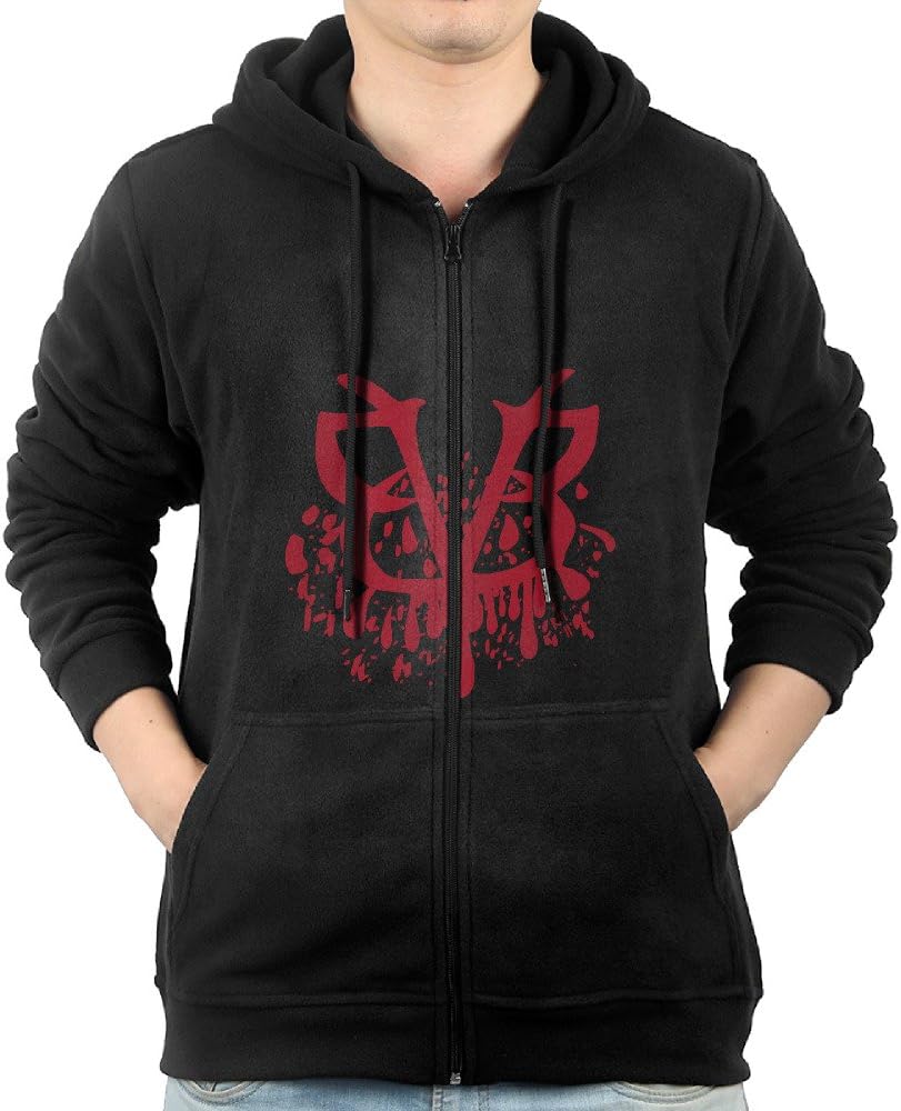 kwllevBlack Veil Brides Men's Full Zipper Drawstring Hoodie Kangaroo Pocket Sweatshirts