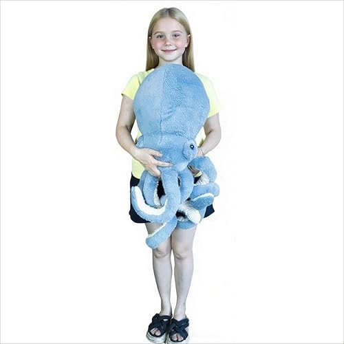 Miniatura 1 de AIRROAD Pulpo azul gigante de peluche  adorable animal de peluche extra grande pulpo azul 36 pulgadas de largo
