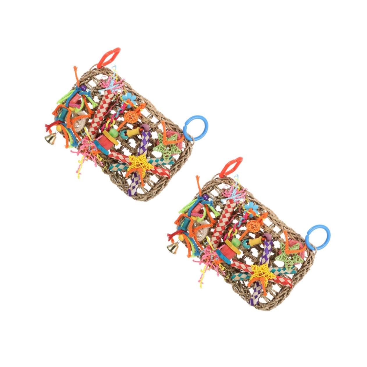 BESPORTBLE 2pezzi Giocattolo Appeso Per Pappagalli Mare Accessorio Da Gioco Per Uccelli Struttura Intrecciata Per Attività Di Masticazione e Arrampicata