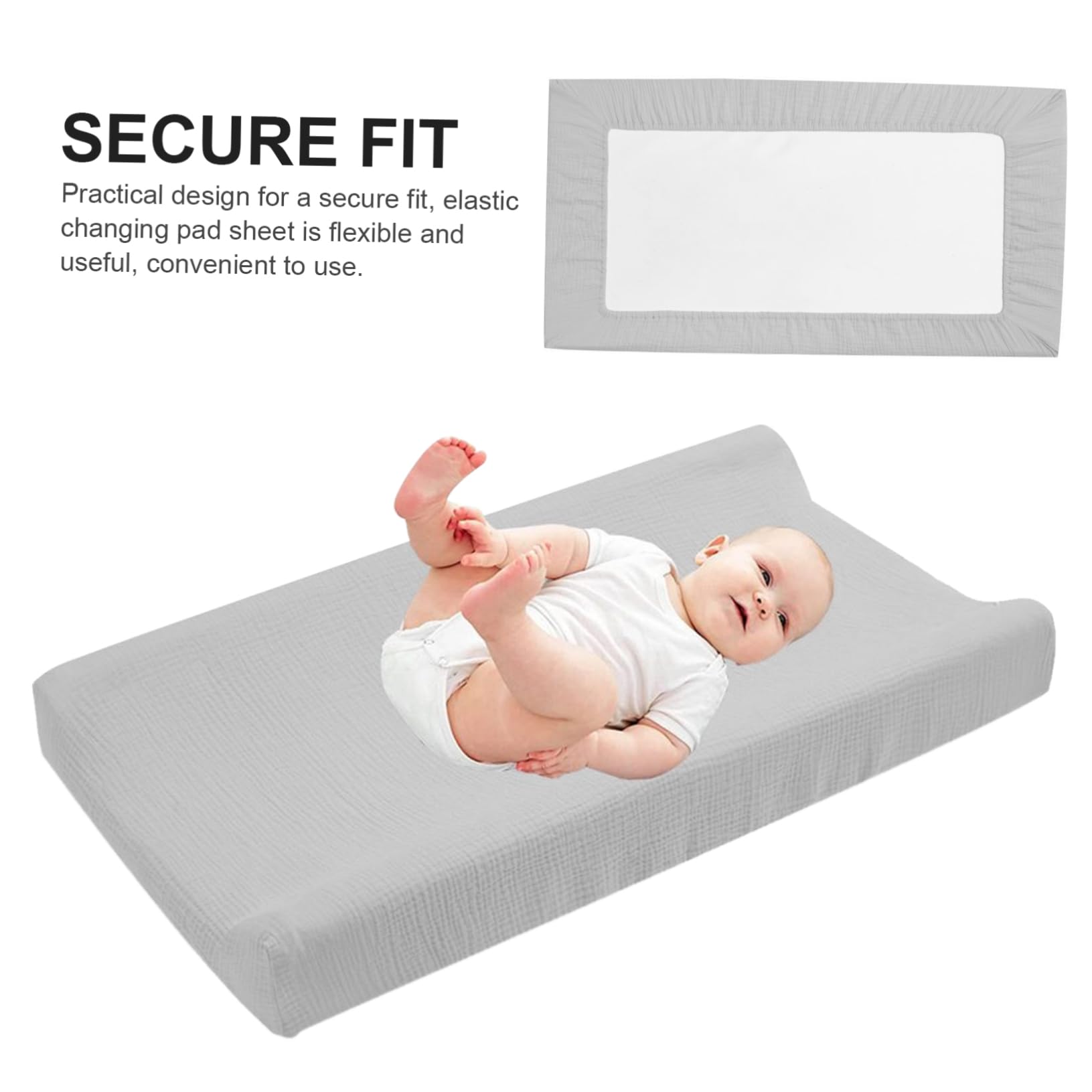 Beaupretty Fundas Lavables para Cambiador de Ñiño 2 Piezas Sábana Elástica Desmontable para Colchón Cambiador Uso en Hogar y Guardería
