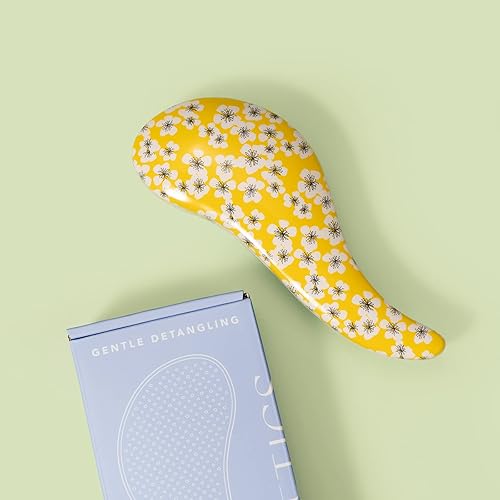 Miniatura 5 de Cepillo ergonómico grande, desenredante suave, cepillo desenredante para todo tipo de cabello, cabello húmedo o seco (flor de cerezo)