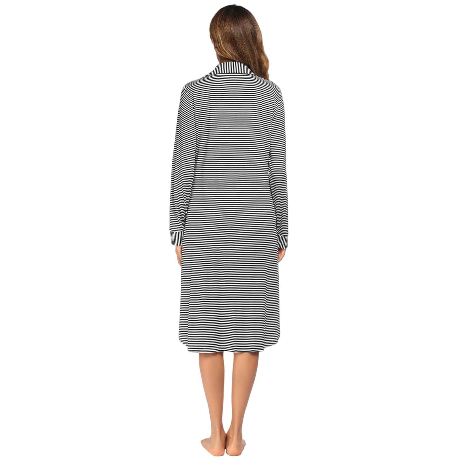 Pigiami da Donna Pigiama da Donna Abbigliamento da Casa da Donna Pigiama Manica Lunga Stampato Bottoni Cardigan Casa Camicia da Notte Donna-b-XL