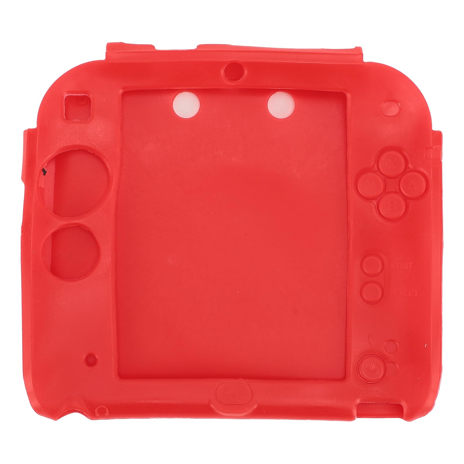 Handheld Game Console Silicone Cover for 2DS Soft Protective Case Scratch with Top Bottom Screen Protector (Red)