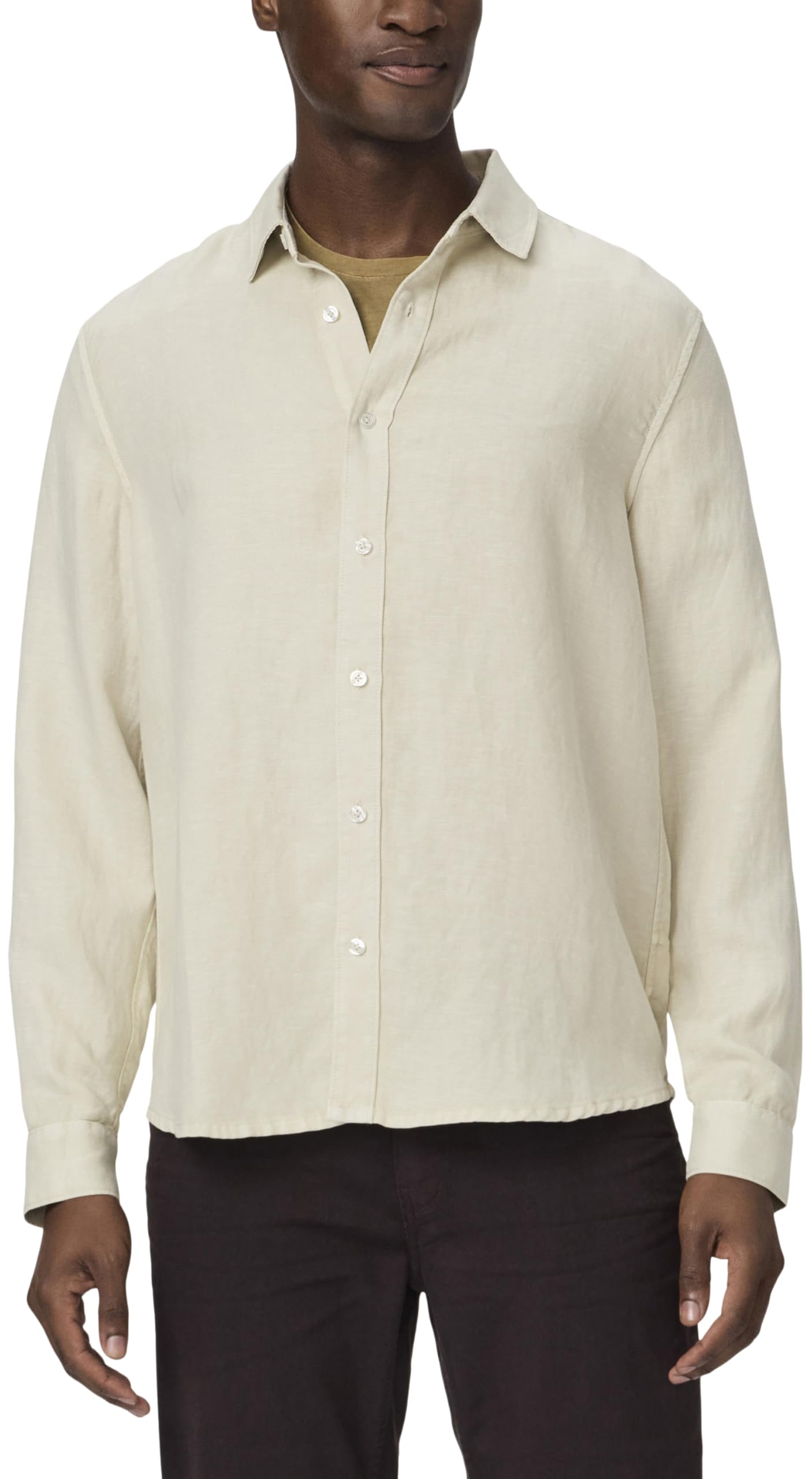 PAIGE Men's Peters Linen Blend Button Up Shirt