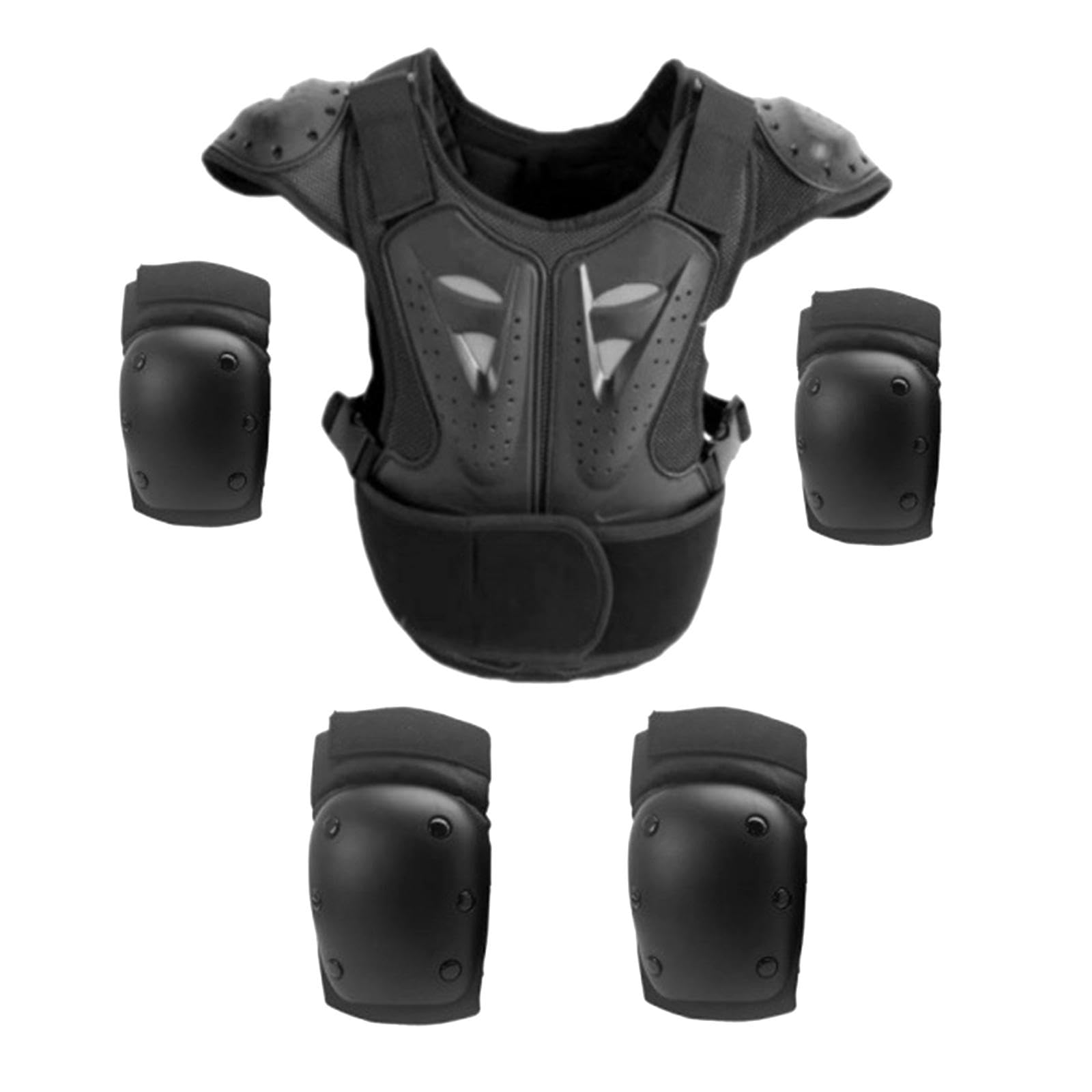 Gilet de pour Enfants, Combinaison de Vélo, Protections Intégrales, Genouillères et Coudières Portables pour La Conduite à, Style A