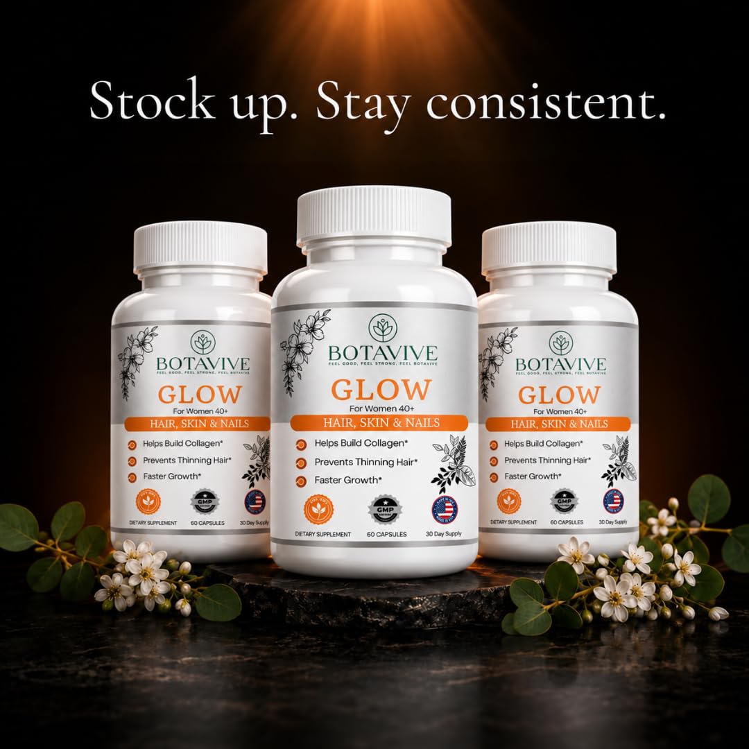 Botavive Glow Menopause Hair & Skin Supplement for Women Over 40, 60 Count — Amazon image 6