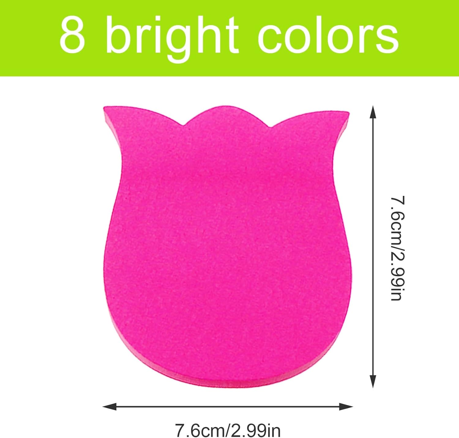 Sticky Notes, 560 Sheets 8 Colors Tulip Shape Self Sticky Notes Pad, Bright Post Stickies, Super Sticky Notes Pad - Image 3