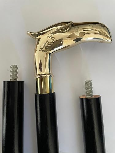 Miniatura 4 de Bastón de madera con diseño de cabeza de águila de latón estilo victoriano
